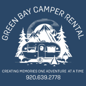 Green bay Camper Rental EcoSmart Crewneck White Print FRONT AND BACK Design