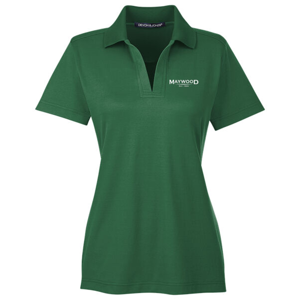 Devon & Jones CrownLux Performance® Ladies' Plaited Polo w/ Left Chest Maywood Print Thumbnail