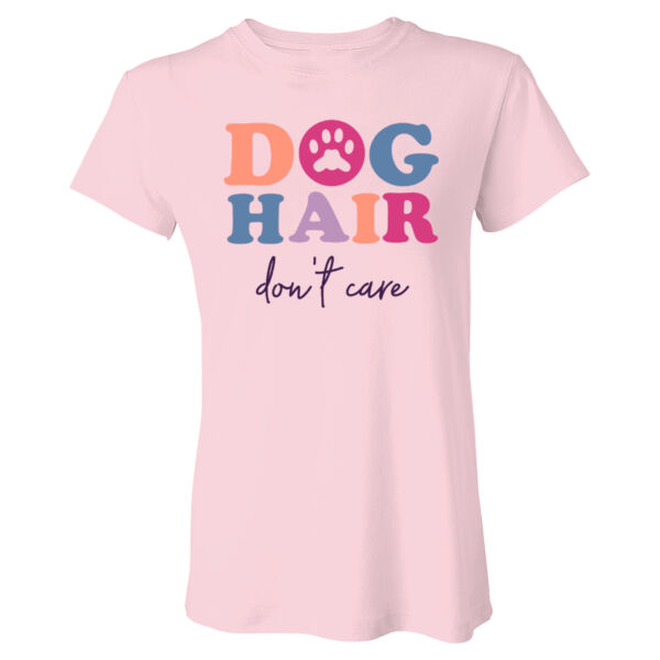 Gildan Ladies' Heavy Cotton™ T-Shirt w/ Full Front Dog Hair Print Thumbnail