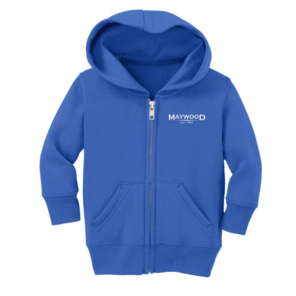 Port & Company® Infant Core Fleece Full-Zip Hooded Sweatshirt w/ Maywood Left Chest Print Thumbnail