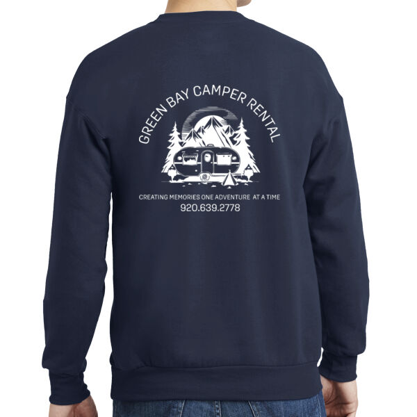 Green bay Camper Rental EcoSmart Crewneck White Print FRONT AND BACK Thumbnail