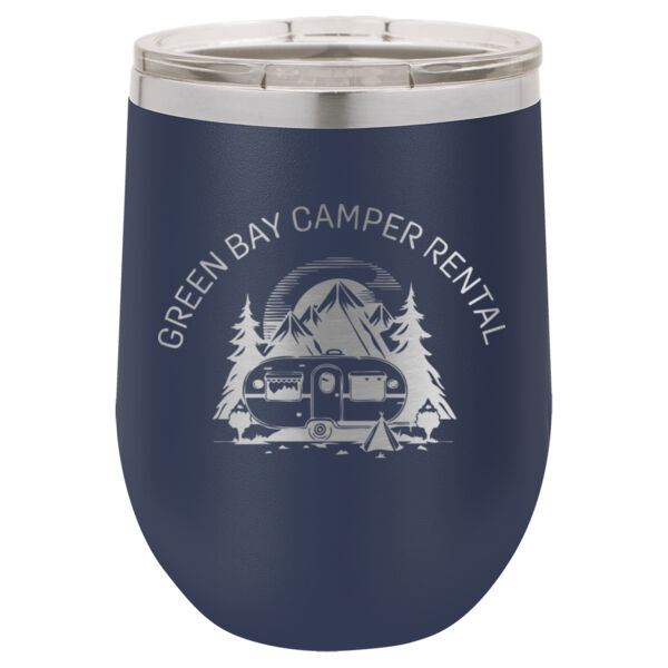 Green Bay Camper Rental Polar Camel 12 oz. Vacuum Insulated Stemless Wine Tumbler w/Lid  Thumbnail