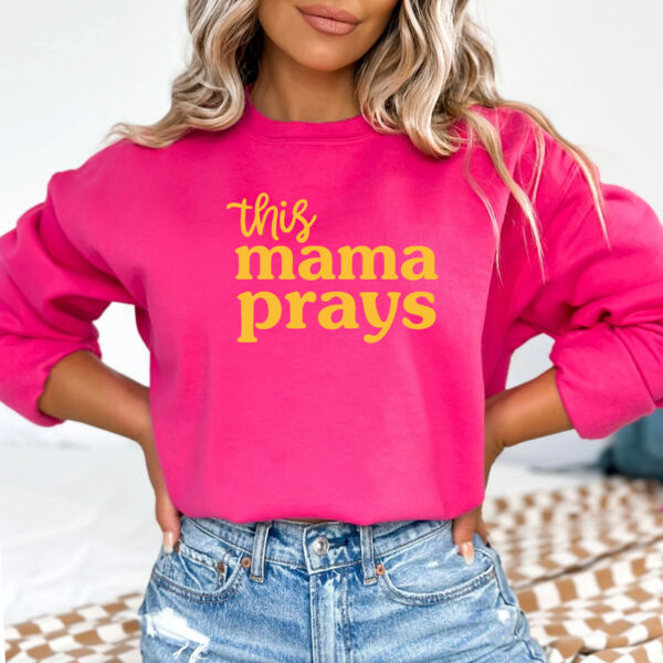 This Mama Prays Crewneck Sweatshirt Thumbnail
