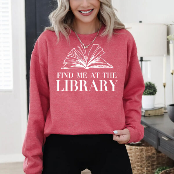 Find Me At The Library Crewneck Sweatshirt Thumbnail